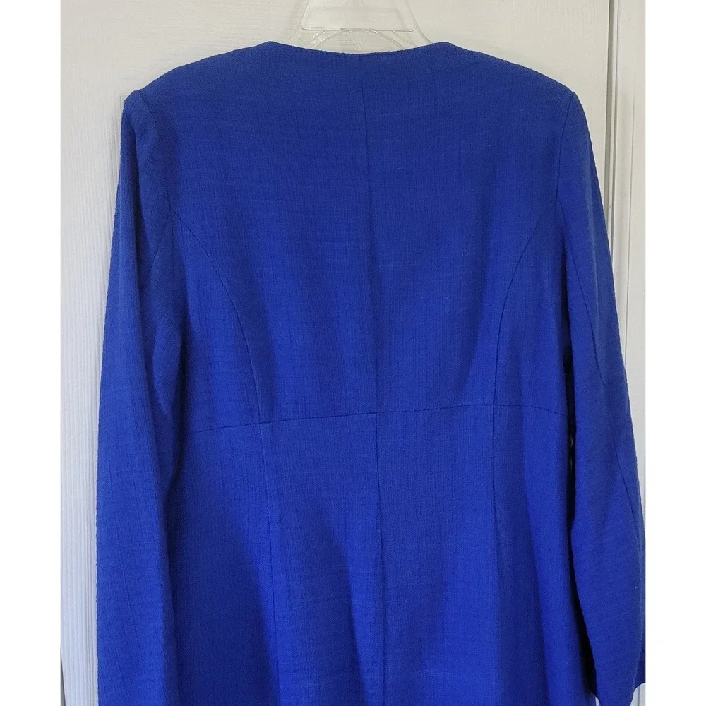 Chadwicks Royal Blue‎ Dress and Coat Set 2pc Textured Sheath Jacket 16P